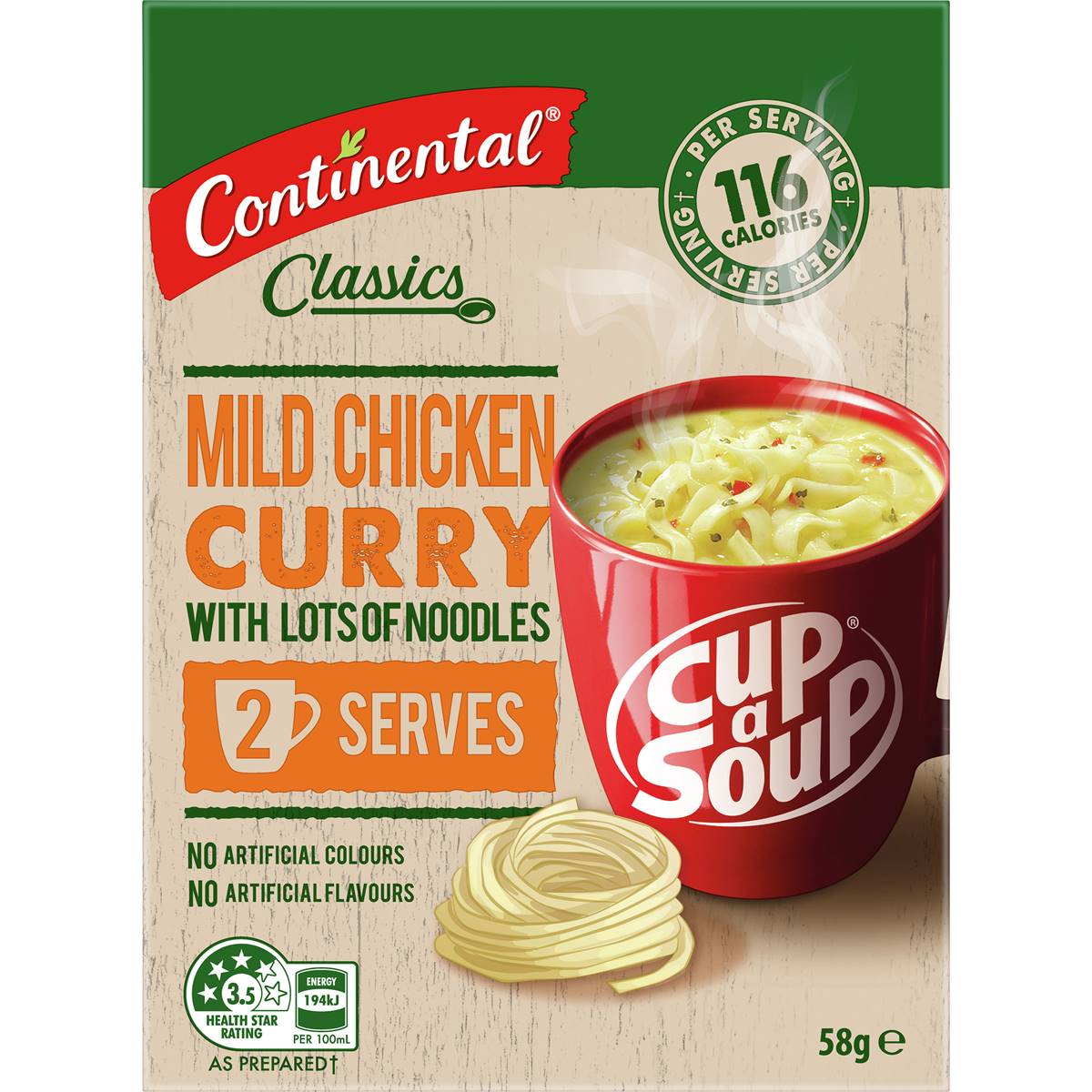 Continental Cup A Soup Noodles Instant Soup Mild Chicken Curry