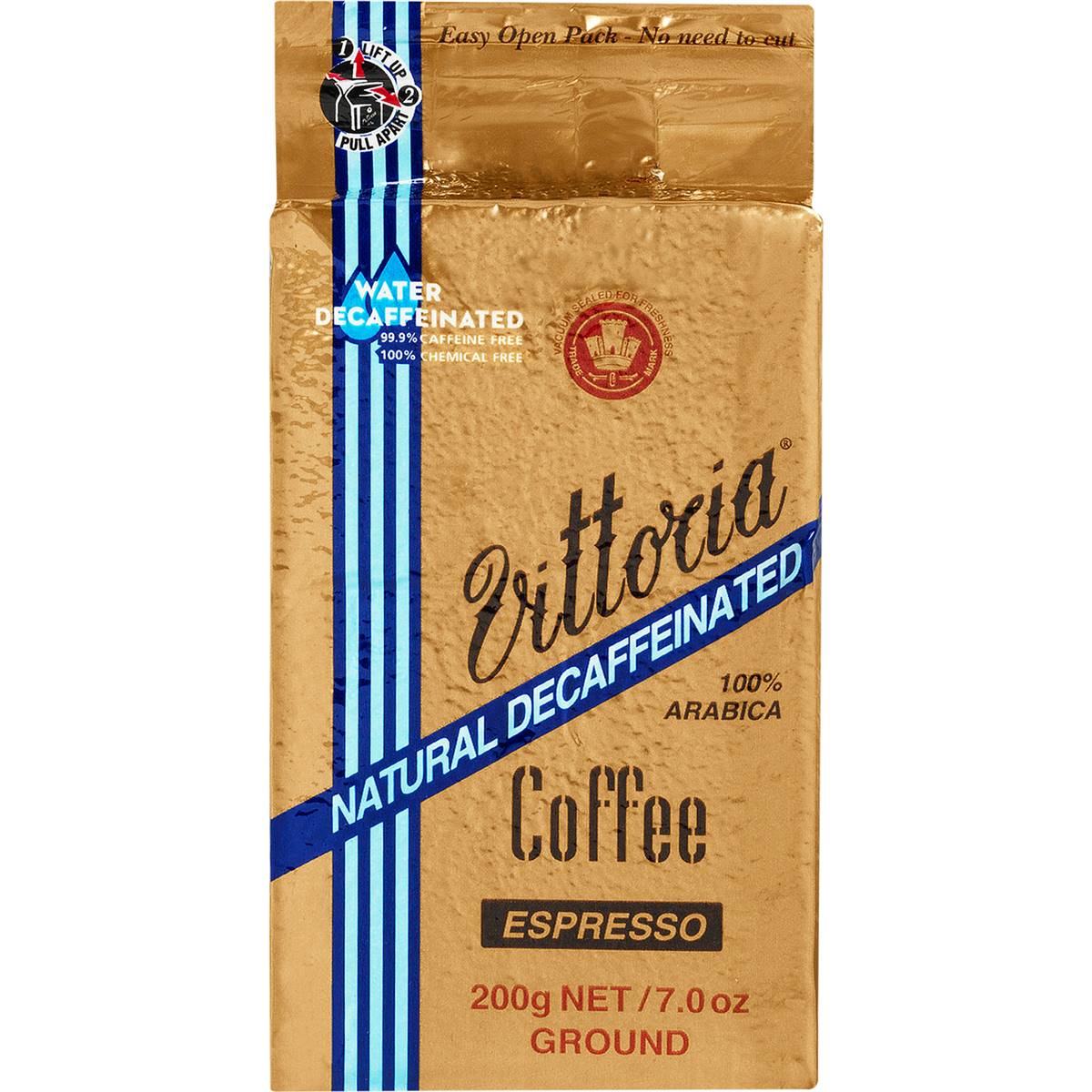 Vittoria Ground Coffee Espresso Deccaffeinated
