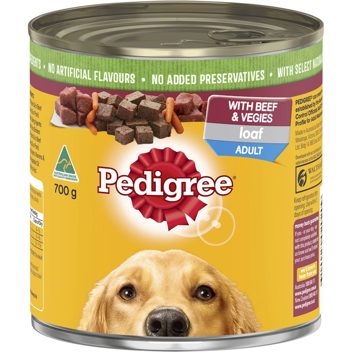 Pedigree Adult Dog Food Can Loaf Beef & Vegies
