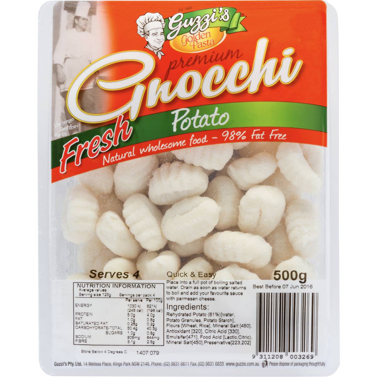 Golden Pasta Gnocchi Potato