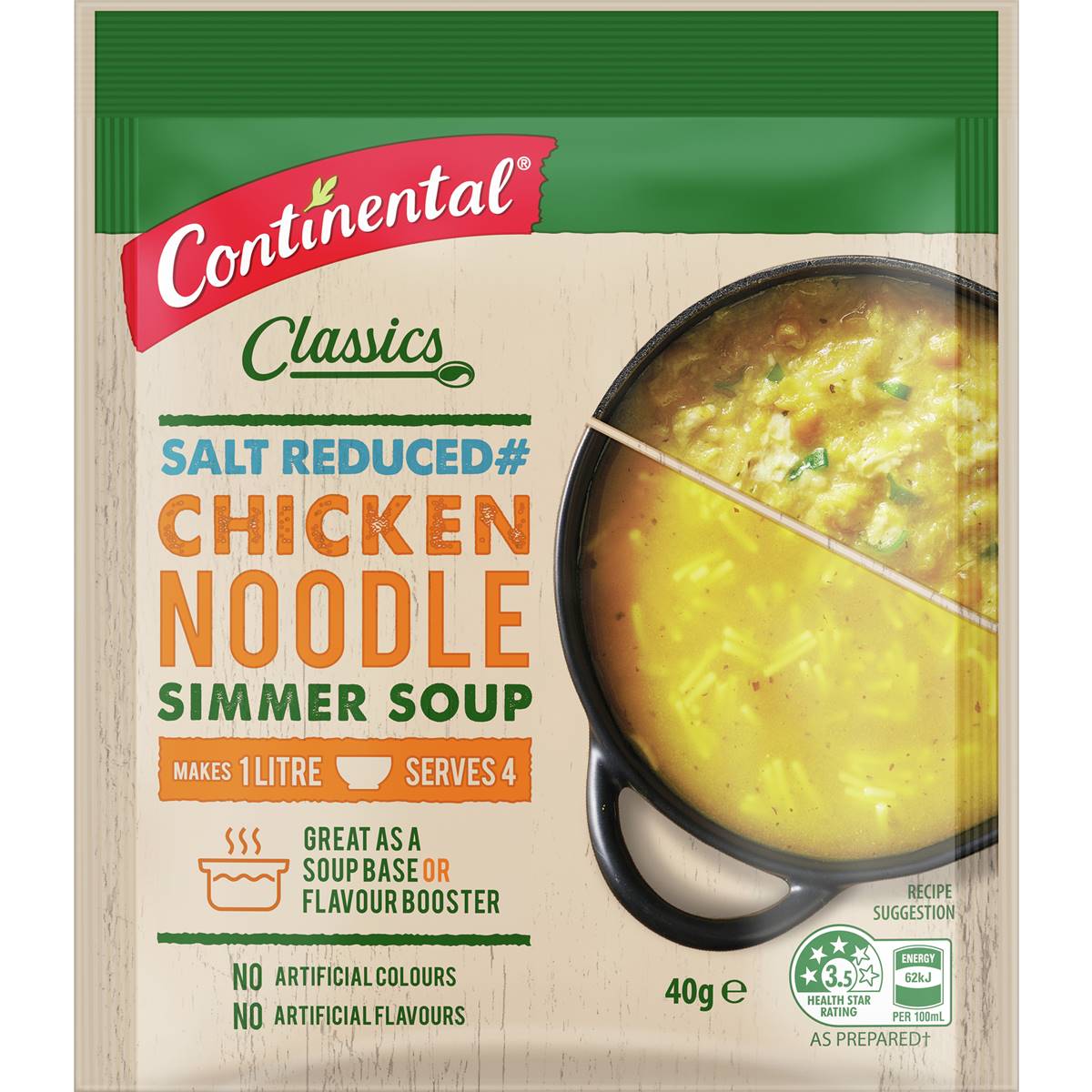 Continental Simmer Soup Salt Reduced Chicken Noodle
