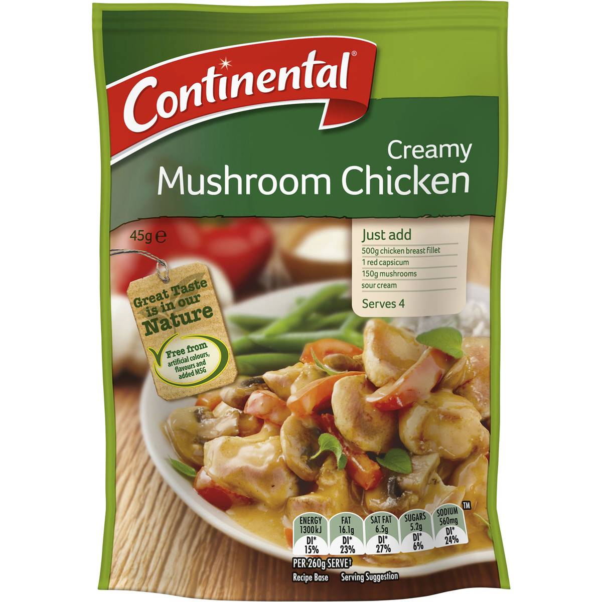 Continental Recipe Base Creamy Mushroom Chicken