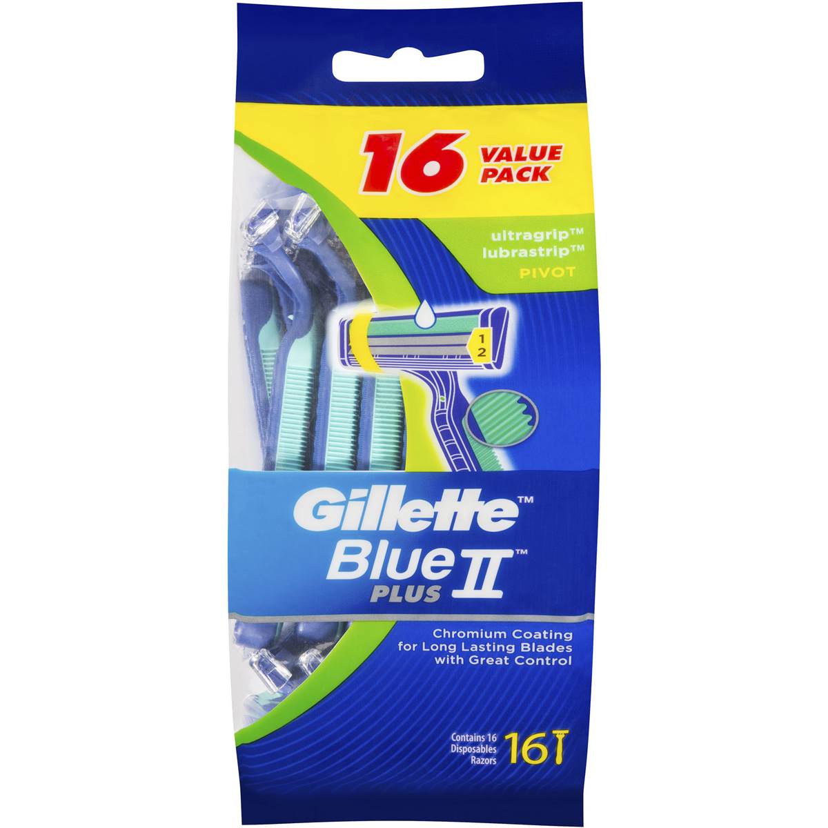 Gillette Blue Ii Disposable Shaving Razor Ultra Grip Pivot