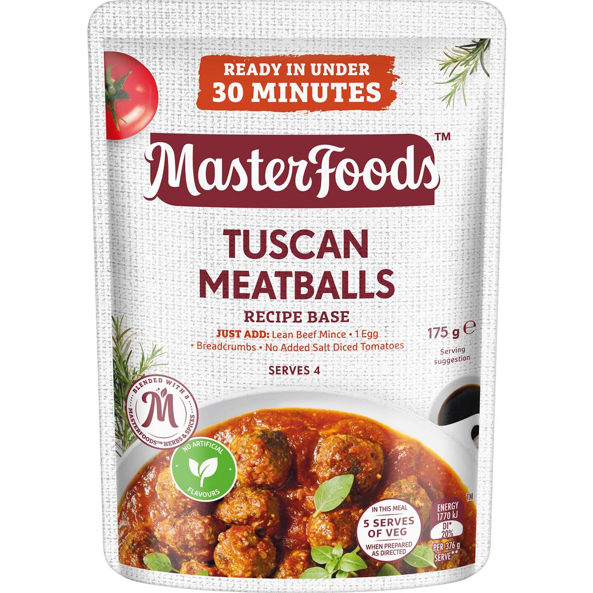 Masterfoods Recipe Base Tuscan Meatballs