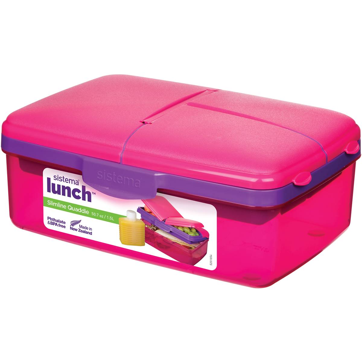 Sistema Slimline Plasticware Quaddie Lunch Box