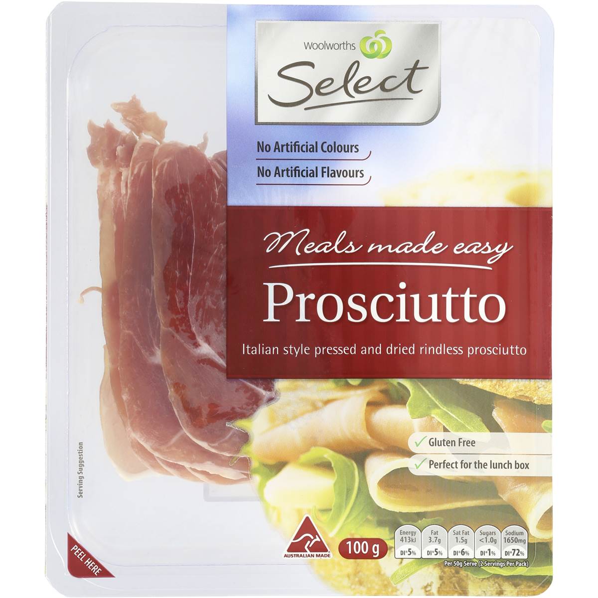 Woolworths Select Prosciutto Sliced