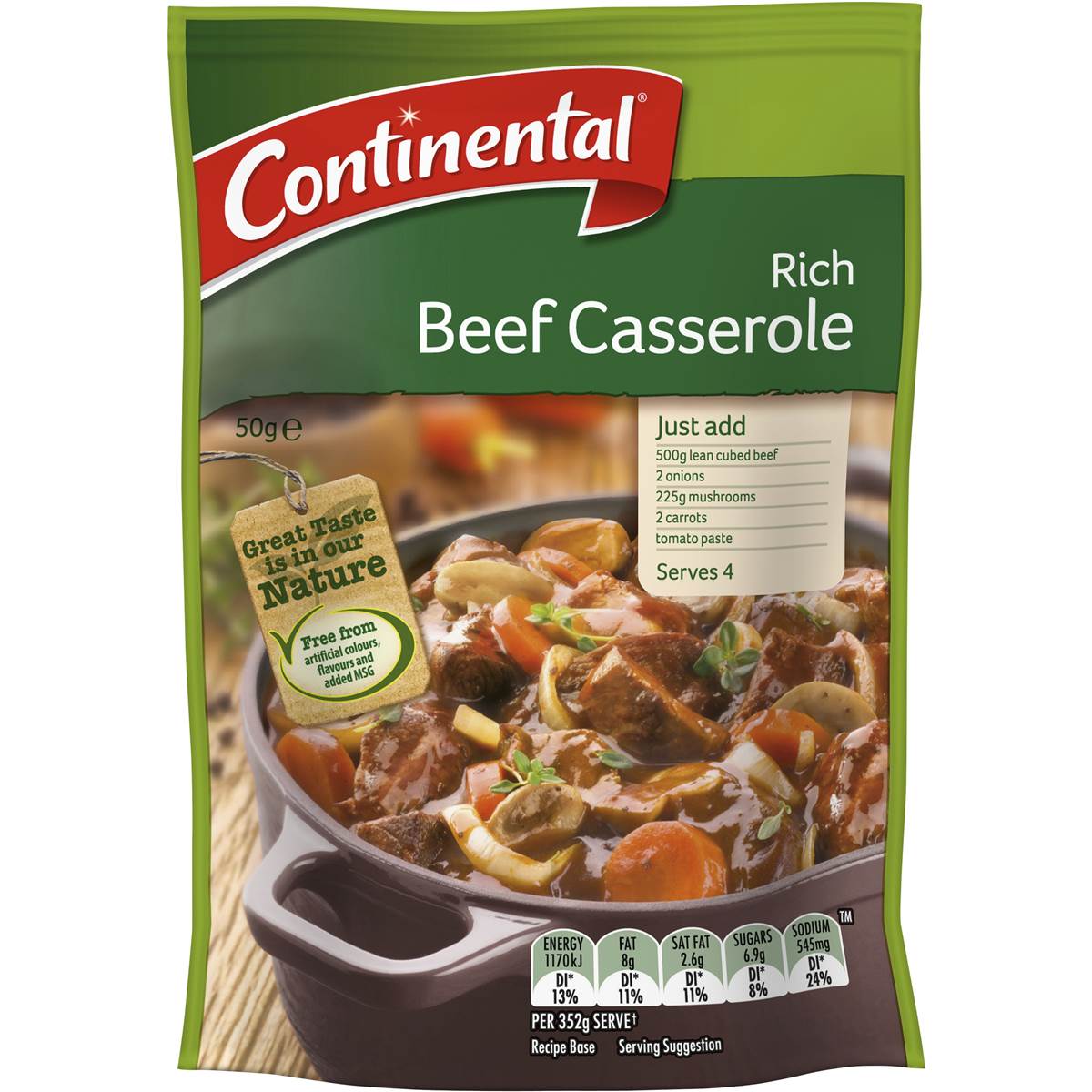 Continental Recipe Base Rich Beef Casserole