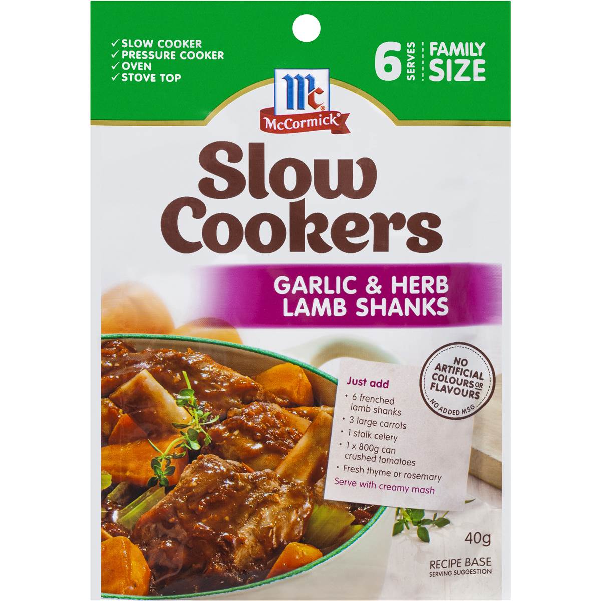Mccormick Slow Cookers Garlic & Herb Lamb Shanks