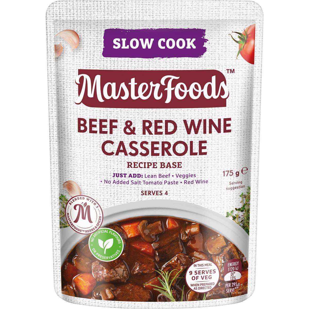 Masterfoods Slow Cooker Beef & Red Wine Casserole