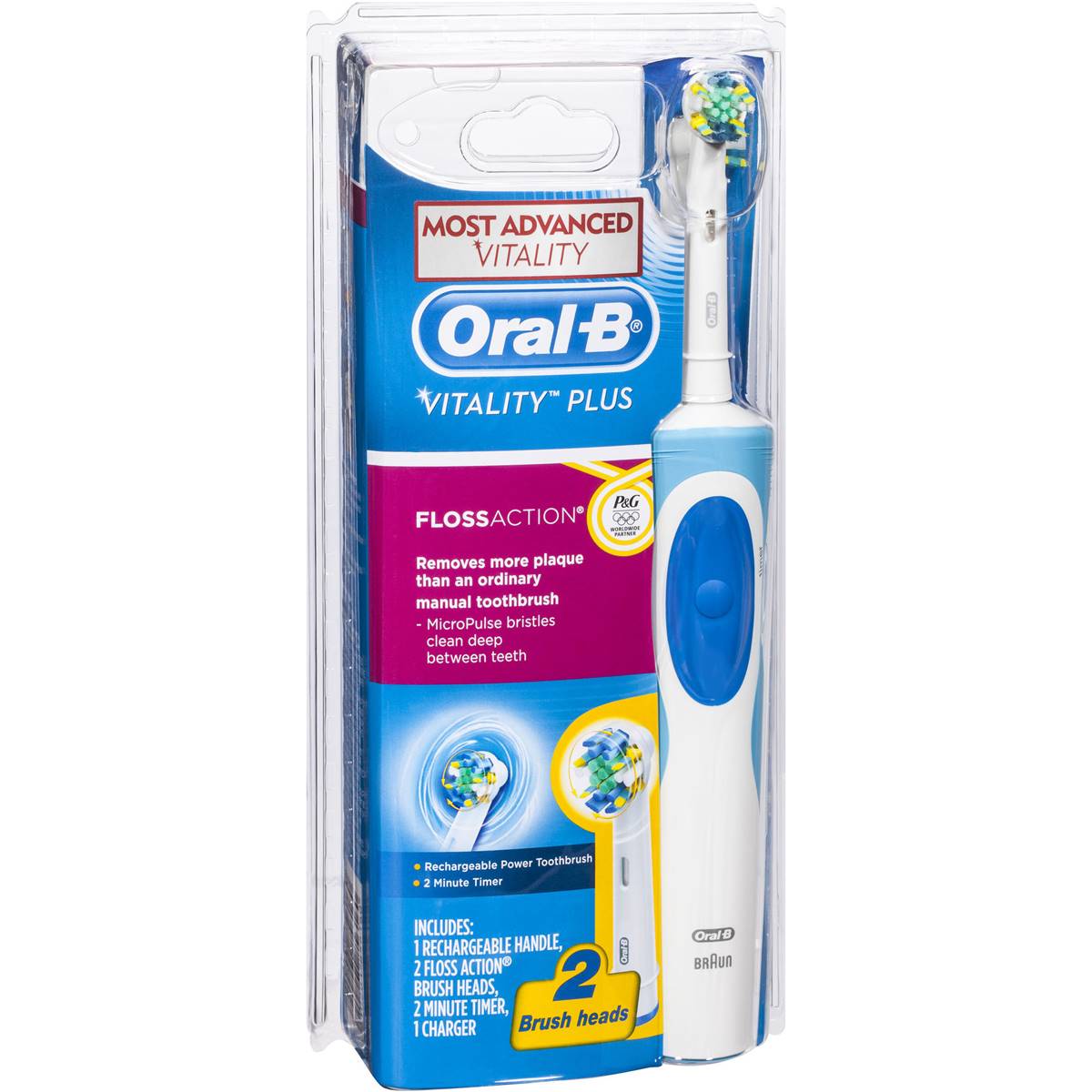 Oral-b Vitality Plus Powered Toothbrush Floss Action