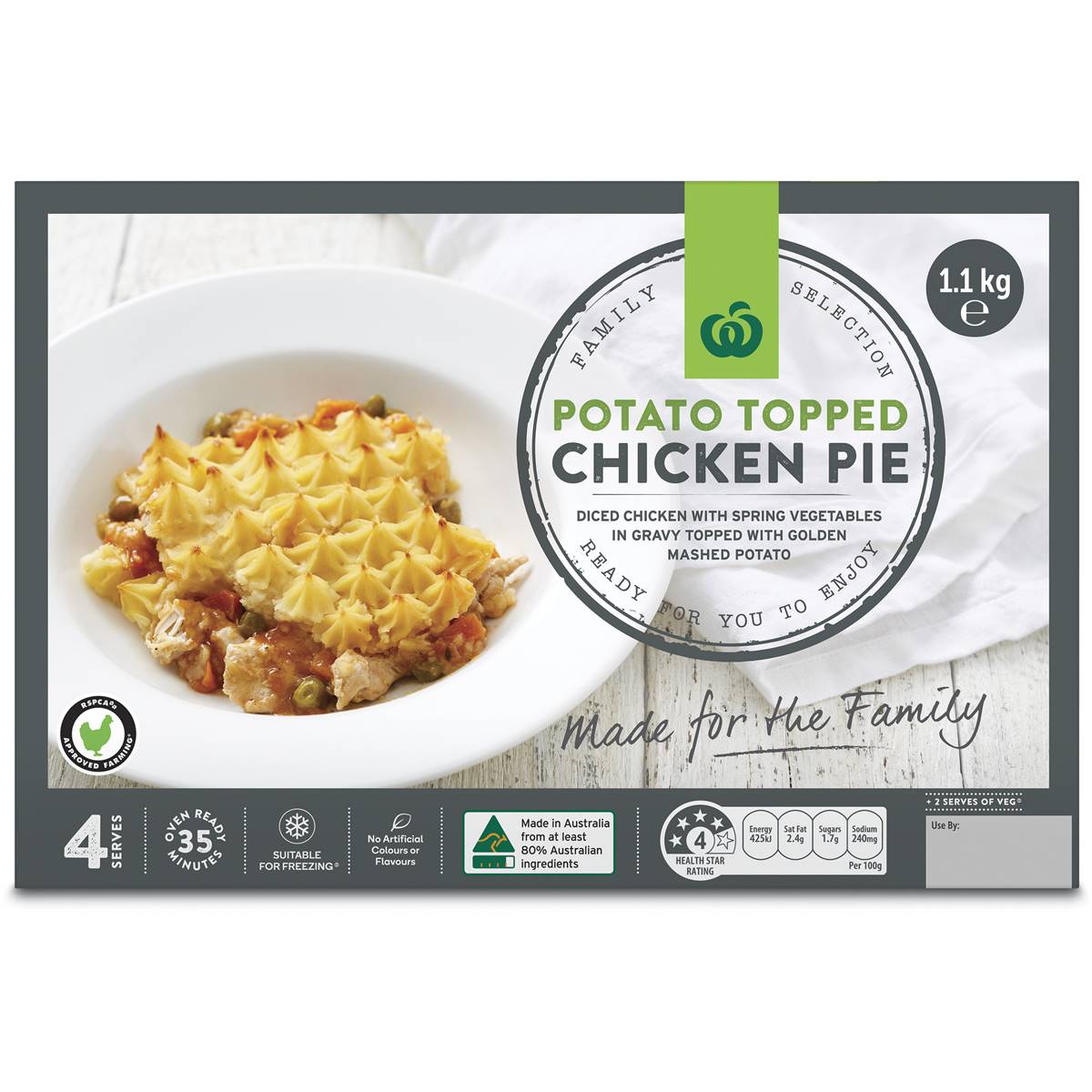 Woolworths Family Favourites Potato Topped Chicken Pie