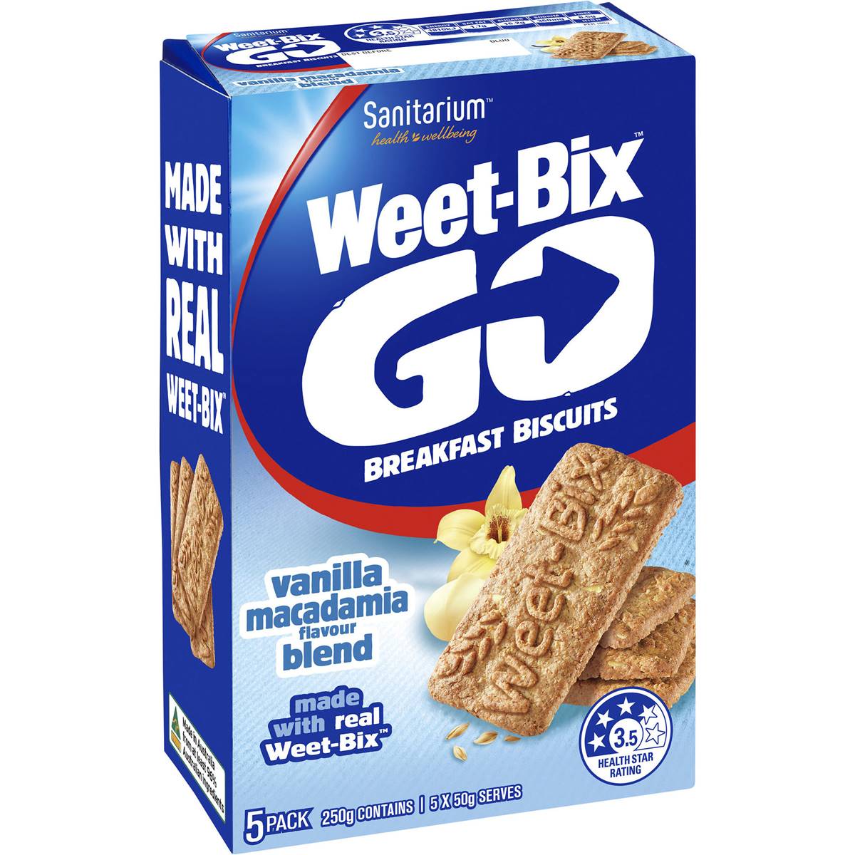 Sanitarium Weet-bix Go Breakfast Biscuits Vanilla & Macadamia Blend