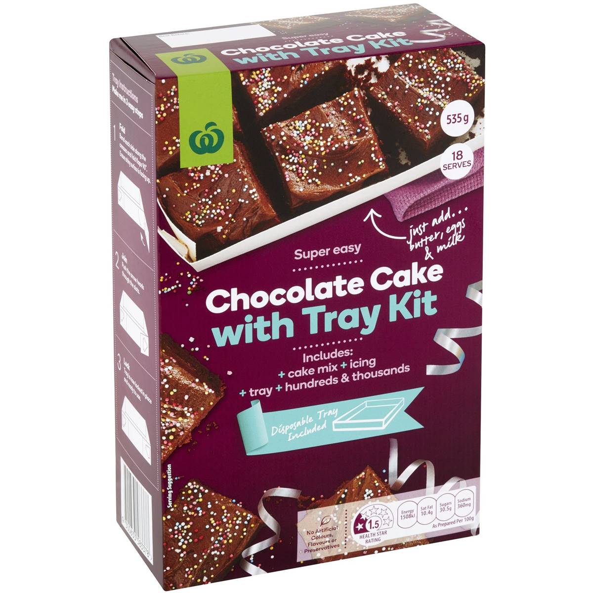 Woolworths Chocolate Cake Tray Bake Kit