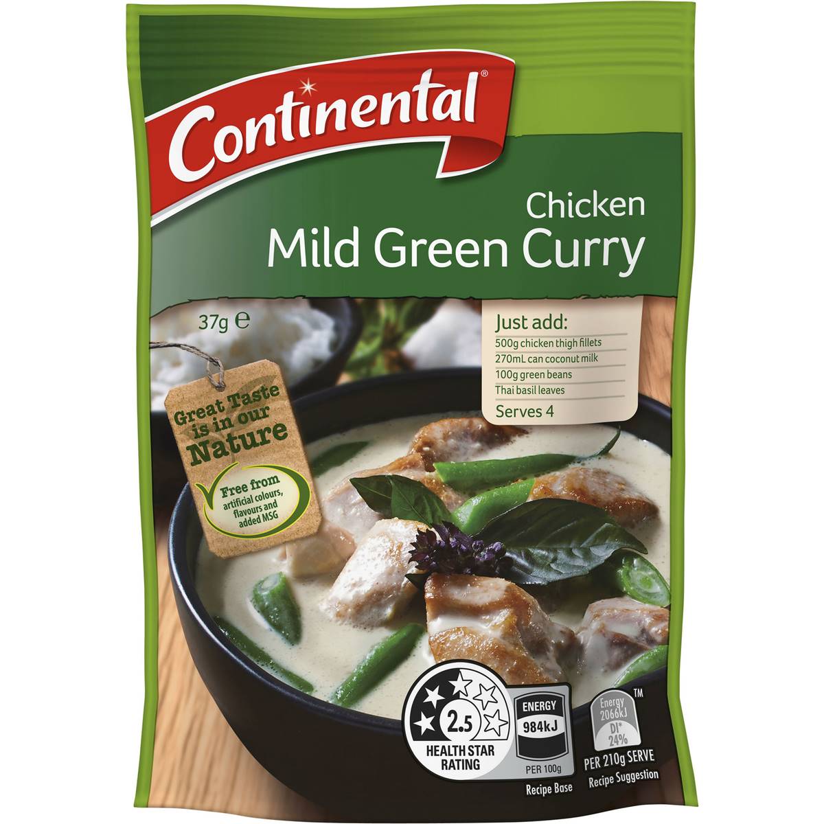 Continental Recipe Base Chicken Mild Green Curry