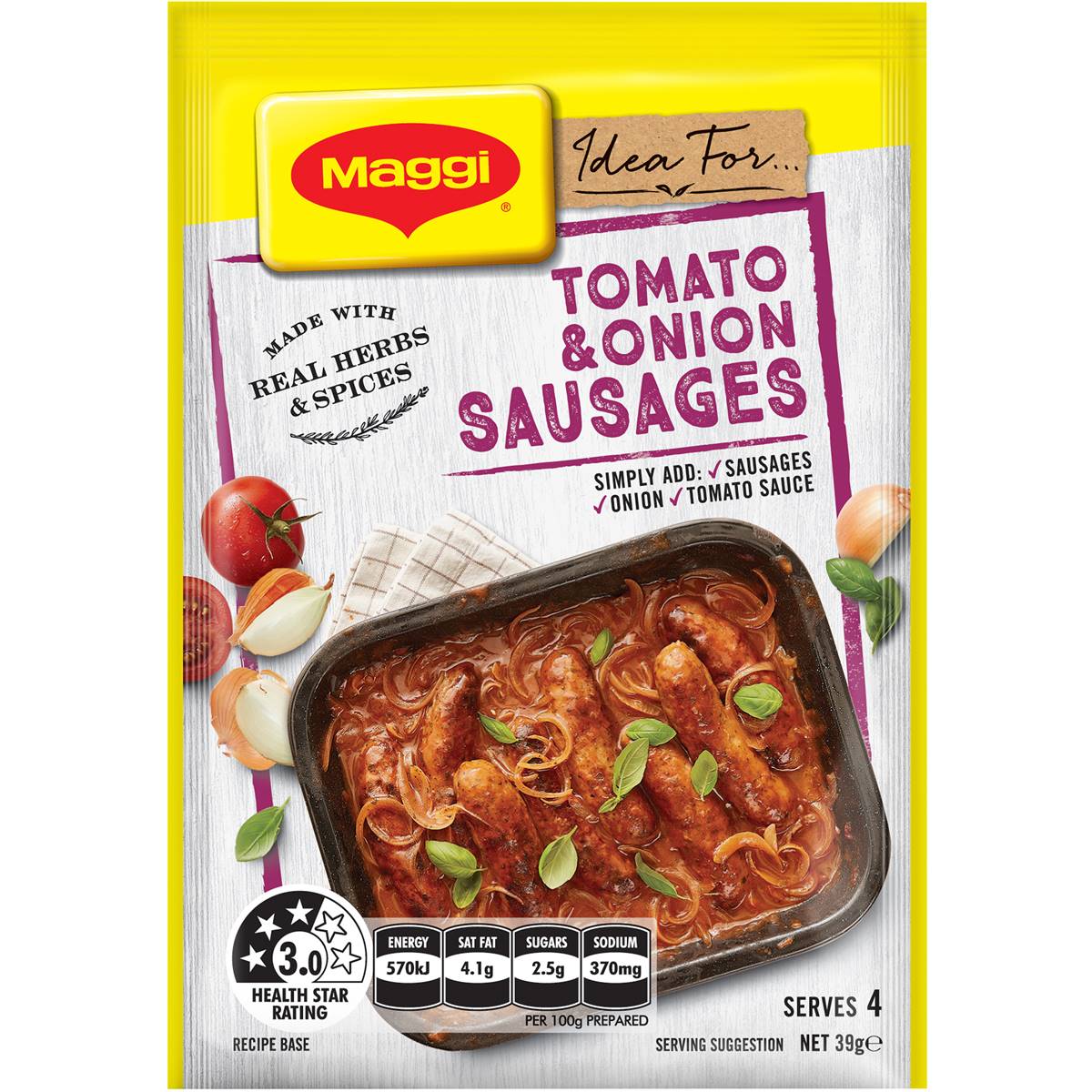 Maggi Tomato & Onion Sausages Recipe Base