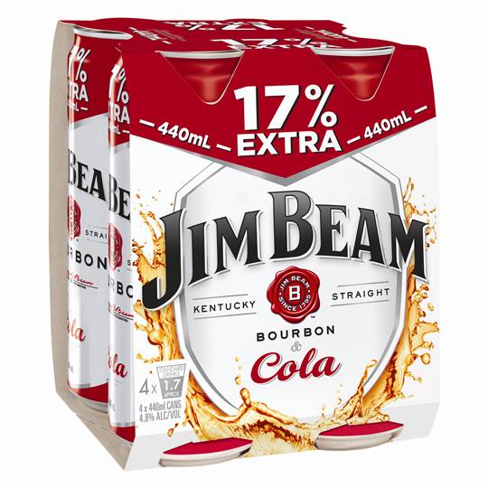 Jim Beam White Label Bourbon & Cola Cans