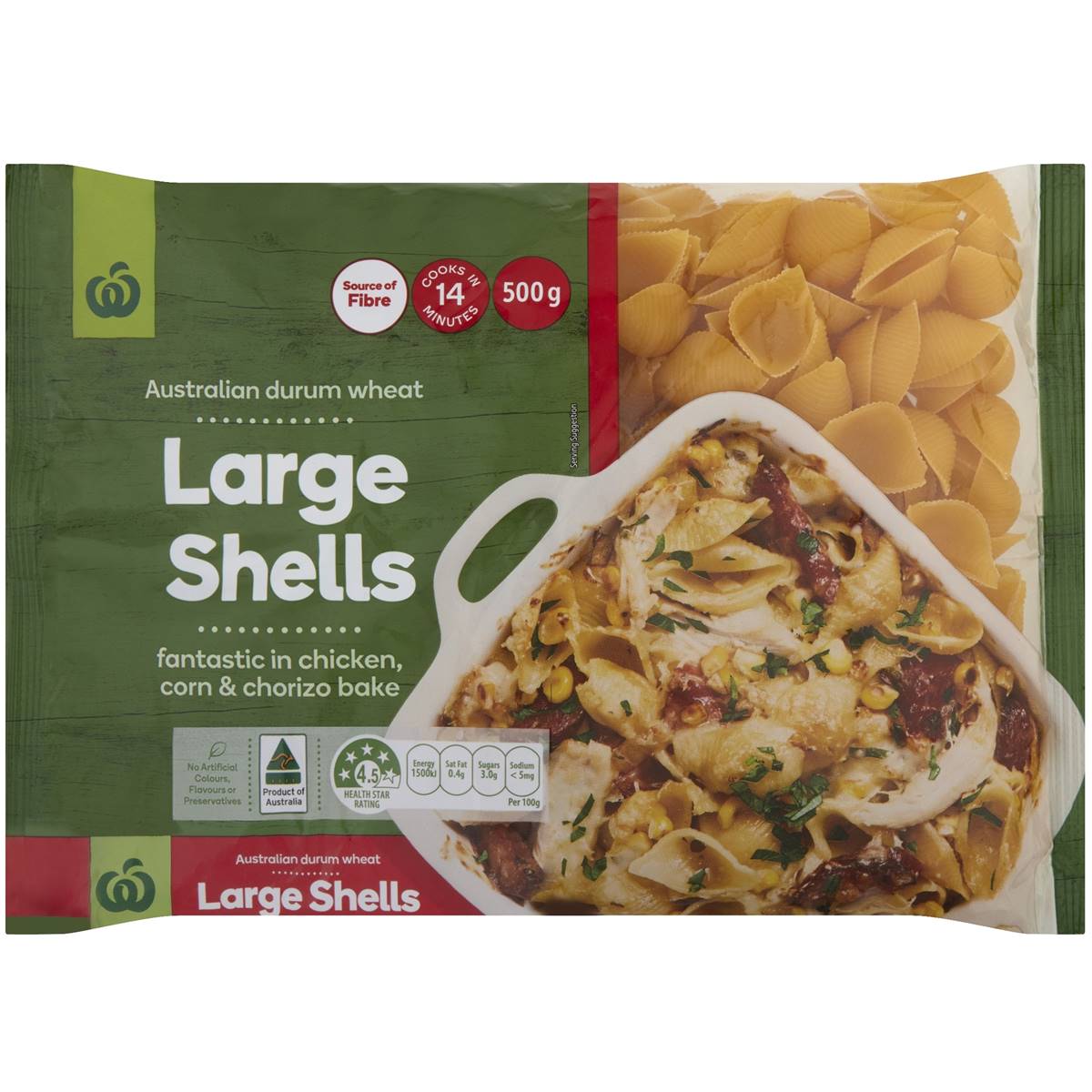 Woolworths Select Pasta Shells Large