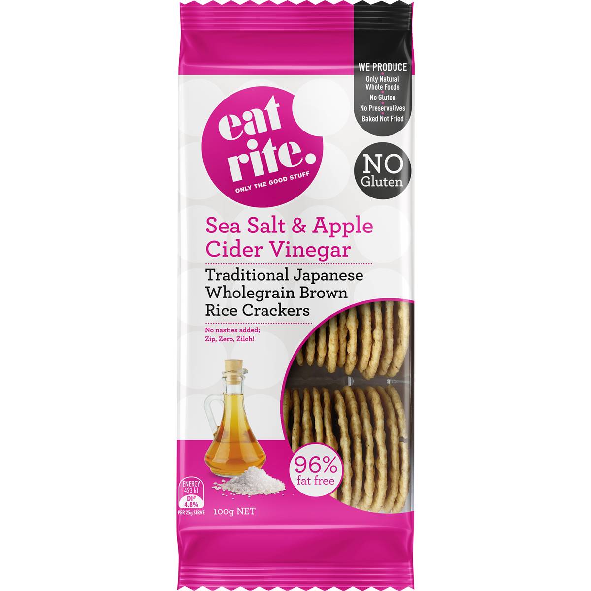 Eatrite Rice Crackers Sea Salt & Apple Cider