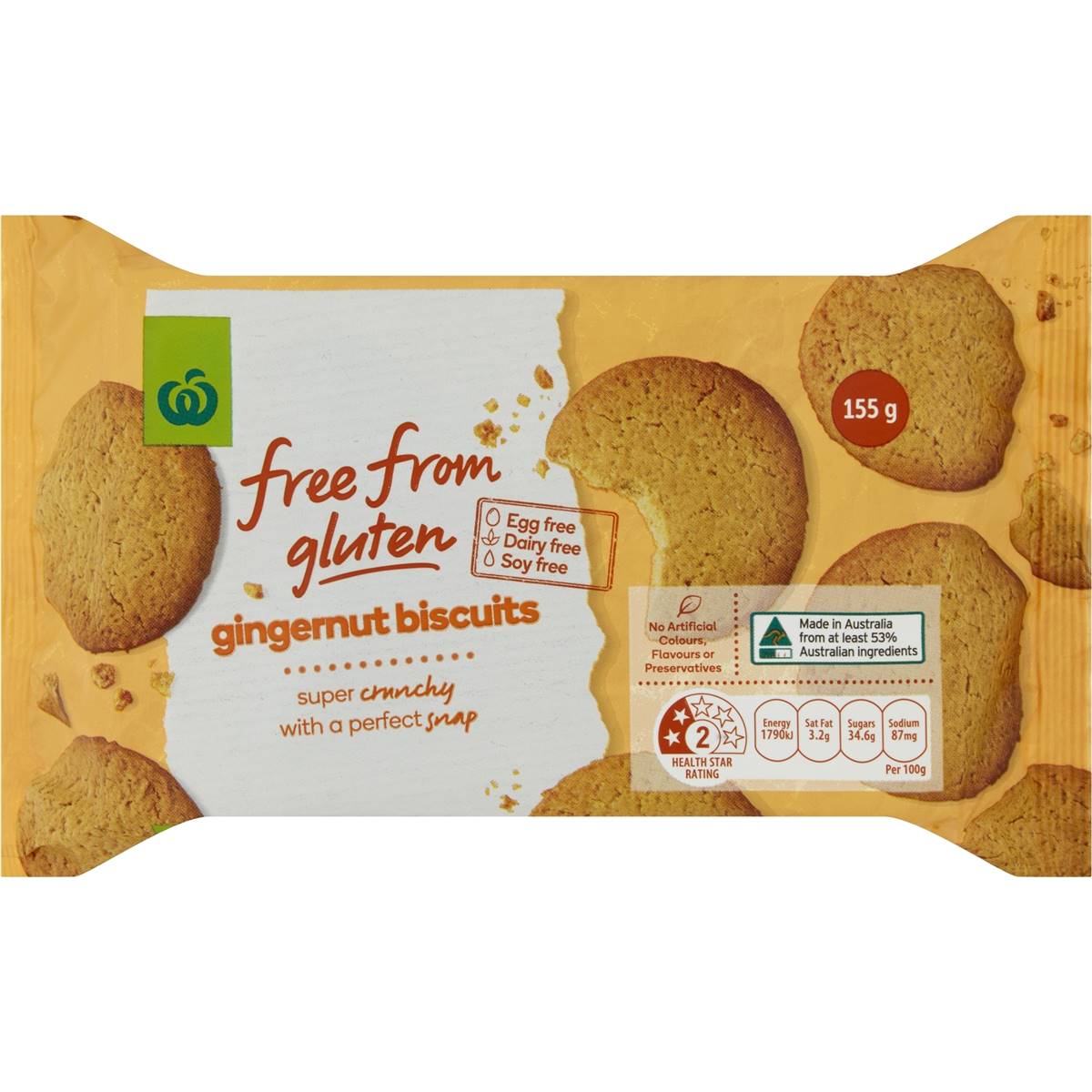 Woolworths Free From Gingernut Biscuit Gingernut Biscuit