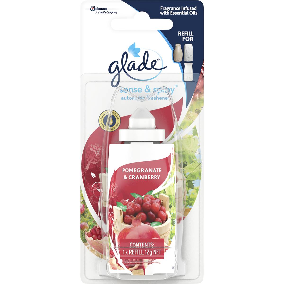 Glade Sense & Spray Automatic Spray Air Fresh Pmgranate&crnbry Rfl