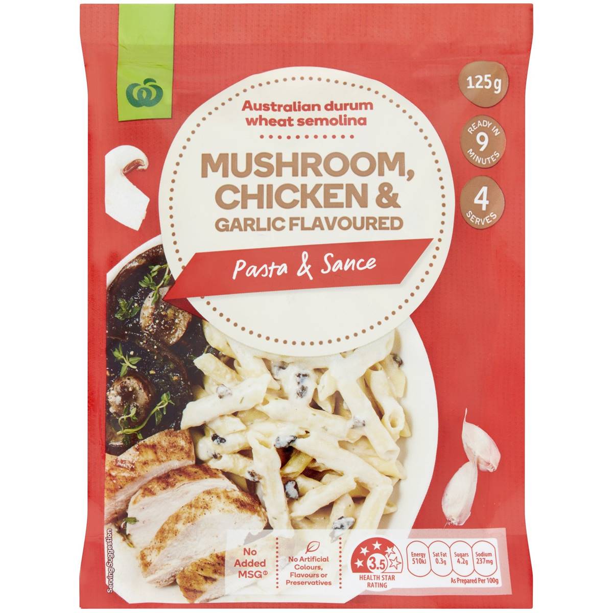 Woolworths Select Mushroom Chicken & Garlic Pasta