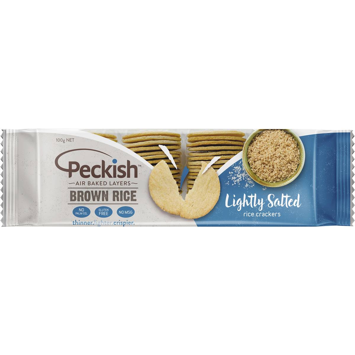 Peckish Brown Rice Cracker Lightly Salted
