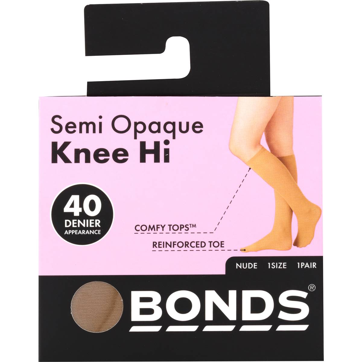 Bonds Comfy Tops Semi Opaque Knee High Nude 1 Size
