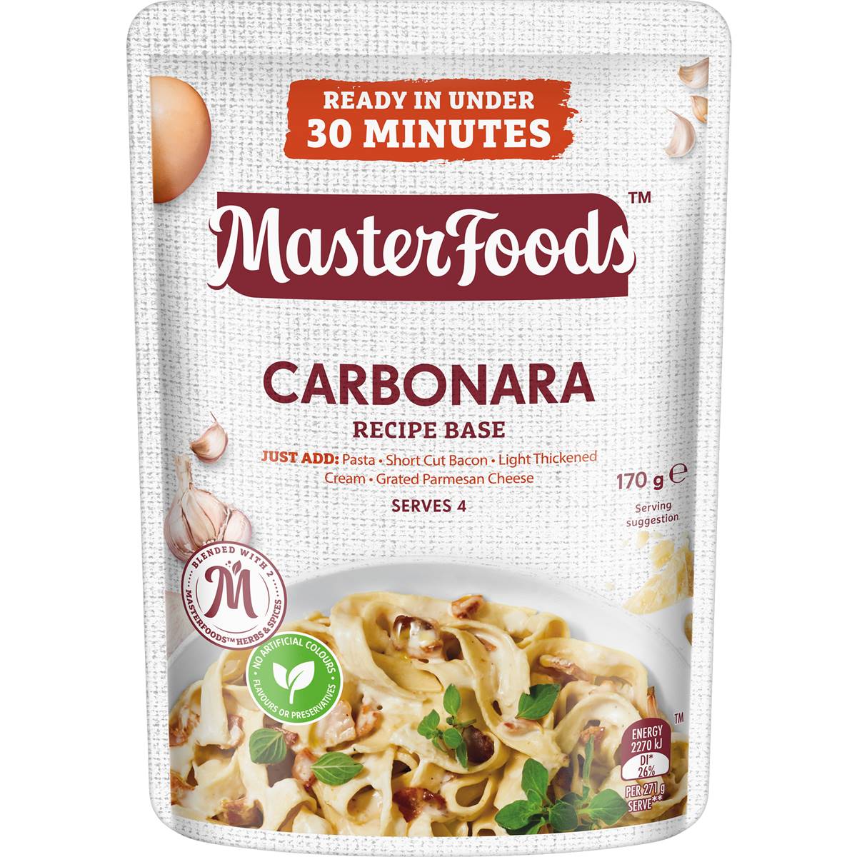 Masterfoods Carbonara Recipe Base