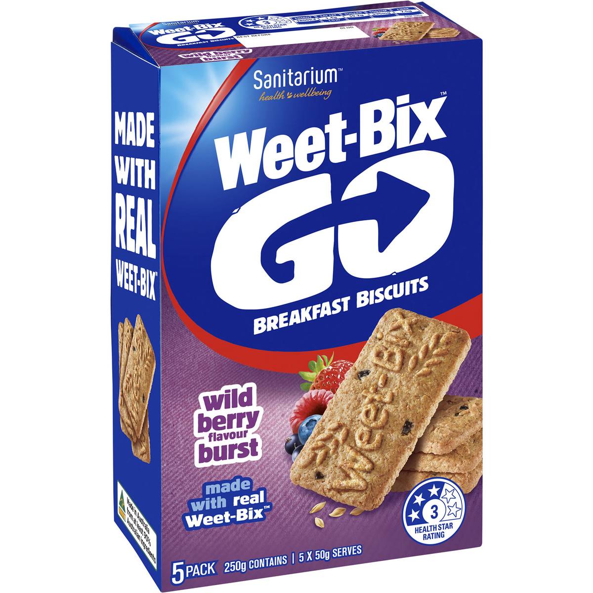 Sanitarium Weet-bix Go Breakfast Biscuits Wild Berry Burst