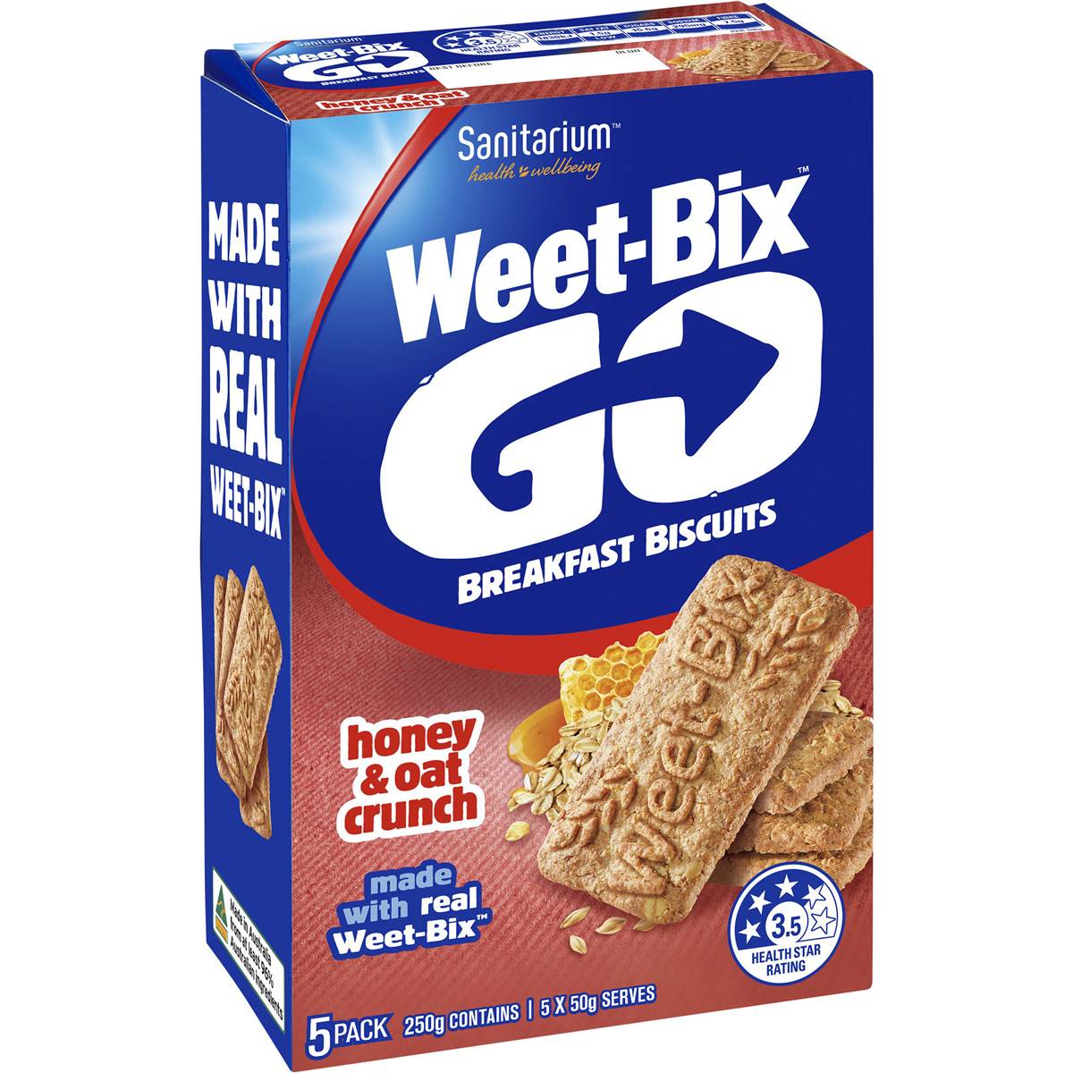 Sanitarium Weet-bix Go Breakfast Biscuits Honey & Oat Crunch
